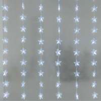 LED светещ гирлянд ACA LIGHTING X0848222 0.5W 12000K 1200mm LED PLASTIC STARS CURTAIN LIGHTS WITH 8 PROGRAMS IP44