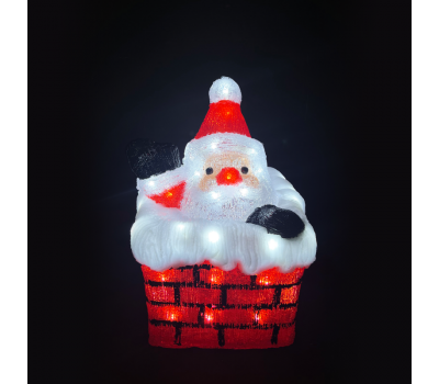 LED коледна декорация ACA LIGHTING X08502231 0.5W 12000К LED STEADY 3D ACRYLIC CHIMNEY SANTA IP44