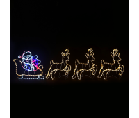 LED коледна декорация ACA LIGHTING X085043218 88.2W MULTICOLOUR LED FLASHING METAL REINDEERS WITH SLEIGH IP65