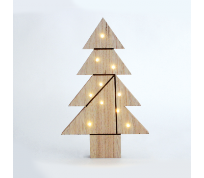 LED коледна декорация ACA LIGHTING X09101109 LED WOODEN TREE DESIGN 0,45W 3000K 2 x AA