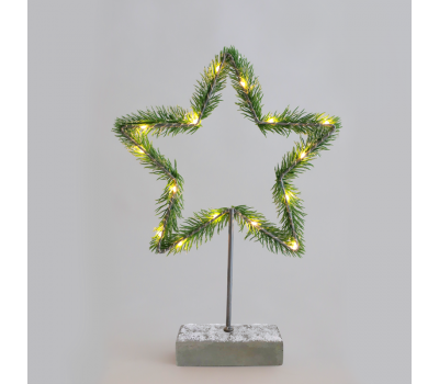 LED коледна декорация ACA LIGHTING X09151107 LED METAL PINE TREE STAR 0.68W 3000K 2 x AA