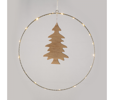 ACA LIGHTING X09201106 LED SILVER METAL ROUND & XMAS TREE 0,90W 3000K 3 x AA