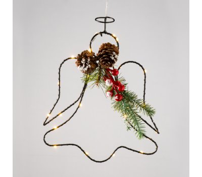 ACA LIGHTING X09251105 LED SBLACK METAL ANGEL & MISTLETOE 1,13W 3000K 3 x AA