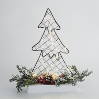 LED коледна декорация ACA LIGHTING X09301101 LED BLACK METAL XMAS TREE 1.35W 3000K 3 x AA