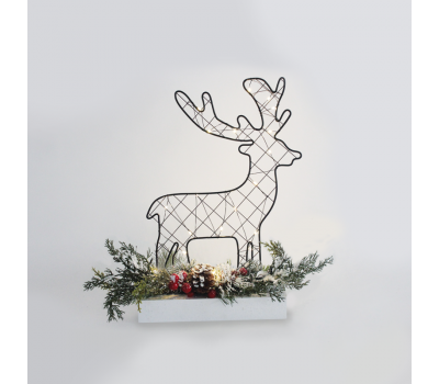LED коледна декорация ACA LIGHTING X09301102 LED BLACK METAL XMAS REINDEER 1.35W 3000K 3 x AA
