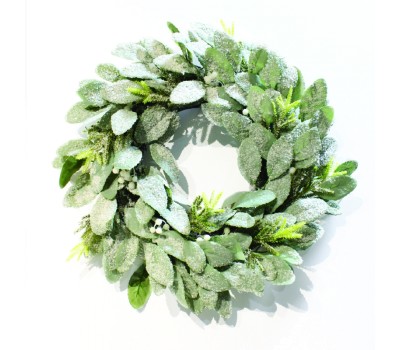 ACA LIGHTING X094015 XMAS WREATH WITH WHITE BERRIES