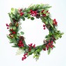 ACA LIGHTING X094816 CHRISTMAS WREATH BERRIES & PINES