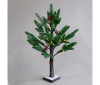 LED коледна декорация ACA LIGHTING X1024114 LED WOODEN SNOWY PINE TREE WITH CONES 1,12W 3000K 3 x AA 