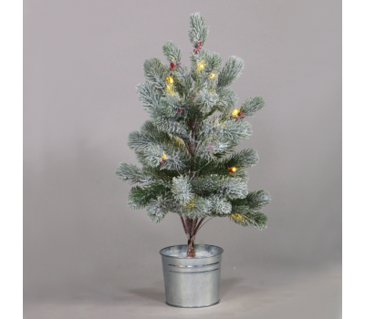 LED коледна декорация ACA LIGHTING X1028114 LED SNOWY PINE TREE WITH POT 1,12W 3000K 3 x AA 