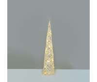 LED коледна декорация ACA LIGHTING X11201118 LED WHITE & SILVER CONE TREE 0,6W 3000K 3 x AA 