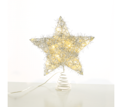 LED коледна декорация ACA LIGHTING X11201122 LED SILVER CONVEX STAR 0.6W 3000K 3 x AA