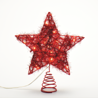 LED коледна декорация ACA LIGHTING X11201123 LED RED CONVEX STAR 0.6W 3000K 3 x AA