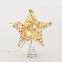 LED коледна декорация ACA LIGHTING X11201124 LED WHITE & GOLD CONVEX STAR 0.6W 3000K 3 x AA