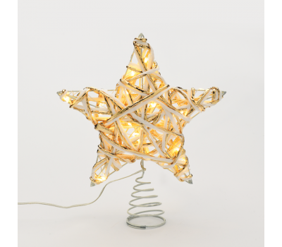 ACA LIGHTING X11201124 LED WHITE & GOLD CONVEX STAR 0.6W 3000K 3 x AA
