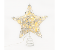 LED коледна декорация ACA LIGHTING X11201125 LED WHITE & SILVER CONVEX STAR 0.6W 3000K 3 x AA