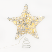 LED коледна декорация ACA LIGHTING X11201125 LED WHITE & SILVER CONVEX STAR 0.6W 3000K 3 x AA