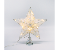 LED коледна декорация ACA LIGHTING X11201126 LED WHITE GLITTER THREAD CONVEX STAR 0.6W 3000K 3 x AA