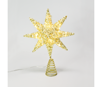 LED коледна декорация ACA LIGHTING X112011271 LED GOLD TINSEL THREAD STAR 0.6W 3000K 3 x AA
