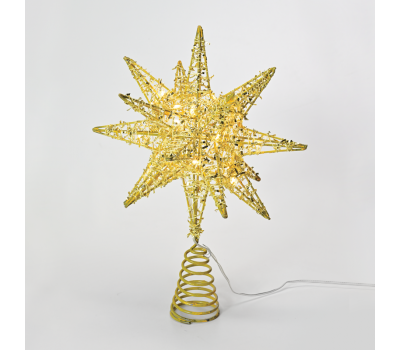 ACA LIGHTING X112011272 LED GOLD TINSEL THREAD STAR 2 0.6W 3000K 3 x AA