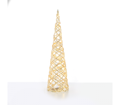 LED коледна декорация ACA LIGHTING X11301117 LED WHITE & GOLD CONE TREE 0,9W 3000K 3 x AA 