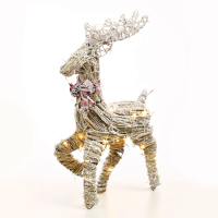 ACA LIGHTING X11401112 LED RATTAN SNOWY REINDEER 1,8W 3000K 3 x AA