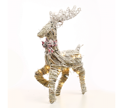 LED коледна декорация ACA LIGHTING X11401112 LED RATTAN SNOWY REINDEER 1,8W 3000K 3 x AA