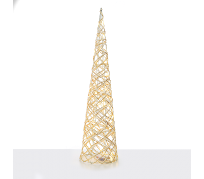 ACA LIGHTING X11401117 LED WHITE & GOLD CONE TREE 1,2W 3000K 3 x AA