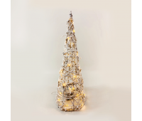 LED коледна декорация ACA LIGHTING X11501110 LED RATTAN SNOWY CONE TREE 1,5W 3000K 3 x AA 