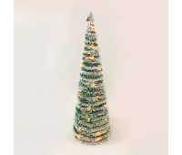 LED коледна декорация ACA LIGHTING X1150119 LED GREEN RATTAN SNOWY CONE TREE 1,5W 3000K 3 x AA 