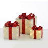 LED коледна декорация ACA LIGHTING X11751113 LED 3 SILVER GIFT BOX, RED BOW 2,25W 3000K LED 3 x 3 AA 
