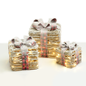 LED коледна декорация ACA LIGHTING X1190112 LED 3 RATTAN & GRASS SNOWY GIFT BOXES 4,05W 3000K LED 3 x 3 AA 