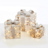 LED коледна декорация ACA LIGHTING X1190113 LED 3 RATTAN SNOWY GIFT BOXES, NATURAL BURLAP BOW 2,7W 3000K LED 3 x 3 AA 