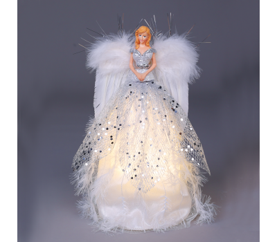 LED коледна декорация ACA LIGHTING X123008 FABRIC ANGEL WITH LED LIGHTING 0.30W 3000K 3 x AAА