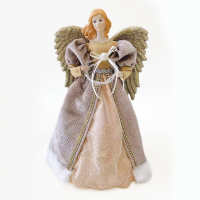 ACA LIGHTING X124005 FABRIC ANGEL WITH ROSE GOLD DRESS