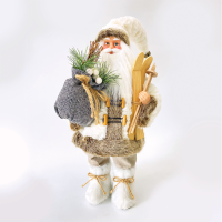 ACA LIGHTING X124501 FABRIC SANTA CLAUS WITH SKIS 45cm