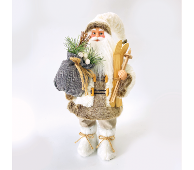 ACA LIGHTING X124501 FABRIC SANTA CLAUS WITH SKIS 45cm