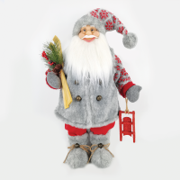 ACA LIGHTING X124502 FABRIC SANTA CLAUS WITH SLEIGH 45cm