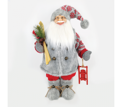 ACA LIGHTING X124502 FABRIC SANTA CLAUS WITH SLEIGH 45cm