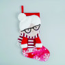 ACA LIGHTING X124813 RED XMAS STOCKING GRANDMOTHER