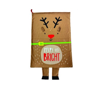 Коледна декорация ACA LIGHTING X127015 BROWN XMAS SACK REINDEER