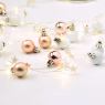 ACA LIGHTING X13201102 0.2W 3000K 1900mm 2 x AA WHITE & ROSE GOLD BALLS & STARS STRING LIGHT WITH COPPER WIRE
