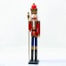 ACA LIGHTING X1418009 WOODEN NUTCRACKER KING WITH GOLD SCEPTER