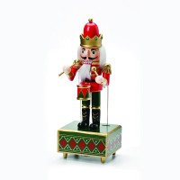 Коледна декорация ACA LIGHTING X143205 NUTCRACKER KING WITH DRUM AND MUSIC BOX