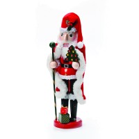 ACA LIGHTING X143502 NUTCRACKER SANTA CLAUS WITH RED CAPE SCEPTER & TREE