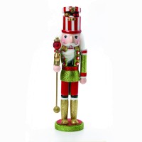 Коледна декорация ACA LIGHTING X143803 NUTCRACKER WITH SCEPTER & HAT