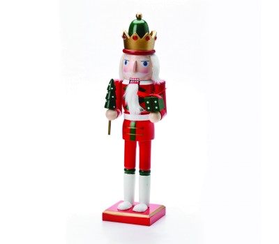 Коледна декорация ACA LIGHTING X143806 NUTCRACKER KING WITH GIFT & TREE