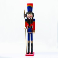 Коледна декорация ACA LIGHTING X148010 WOODEN NUTCRACKER SOLDIER WITH SILVER AXE