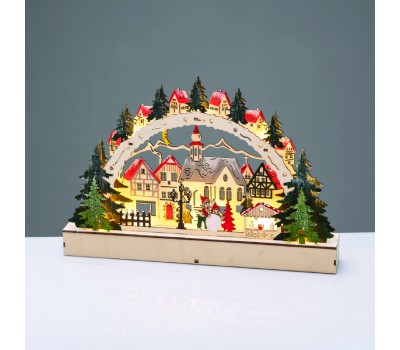 ACA LIGHTING X15121107 LED CHRISTMAS PLYWOOD SCENERY WITH ARCH 0,36W 3000K 2 x AA