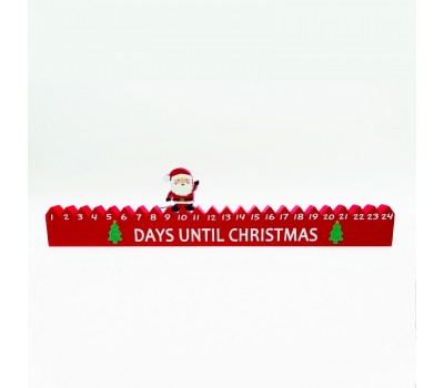 ACA LIGHTING X152501 WOODEN XMAS COUNTDOWN CALENDAR WINT SANTA