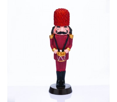 Коледна декорация ACA LIGHTING X1525209 POLYRESIN RED NUTCRACKER SOLDIER WITH DRUM 25cm